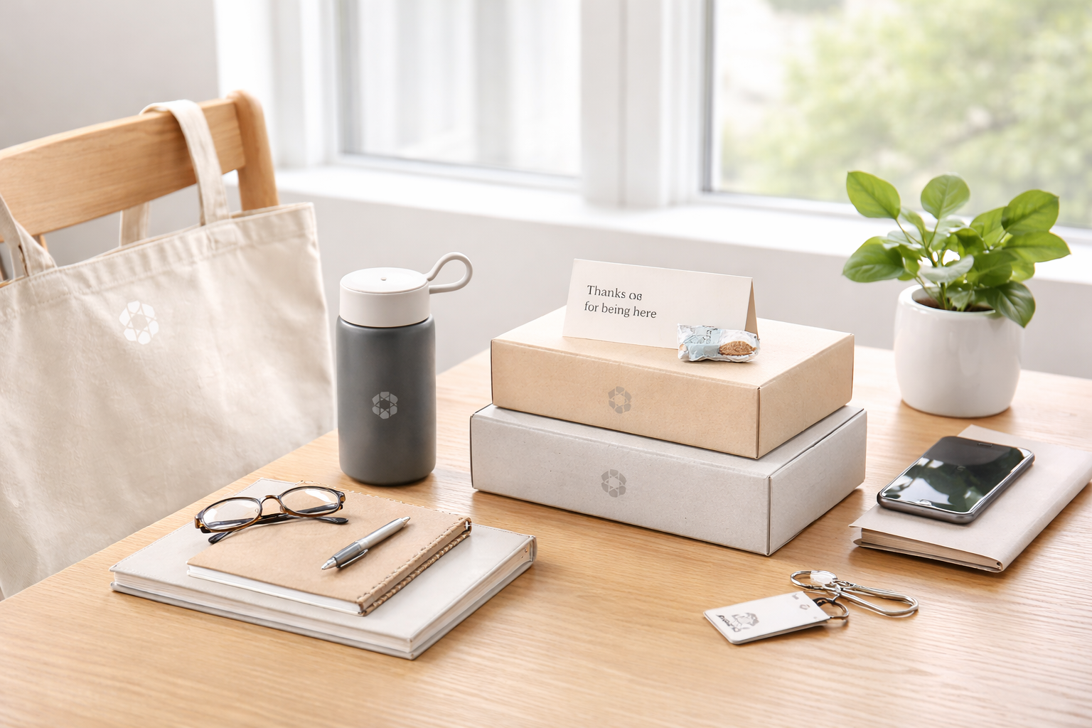 Thoughtful branded merch kit